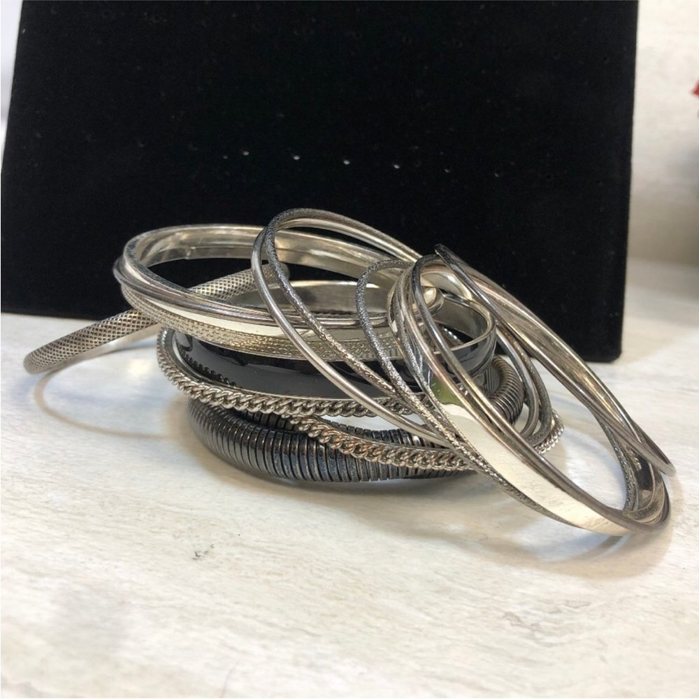 Bangle Bracelets - Silver - image 1